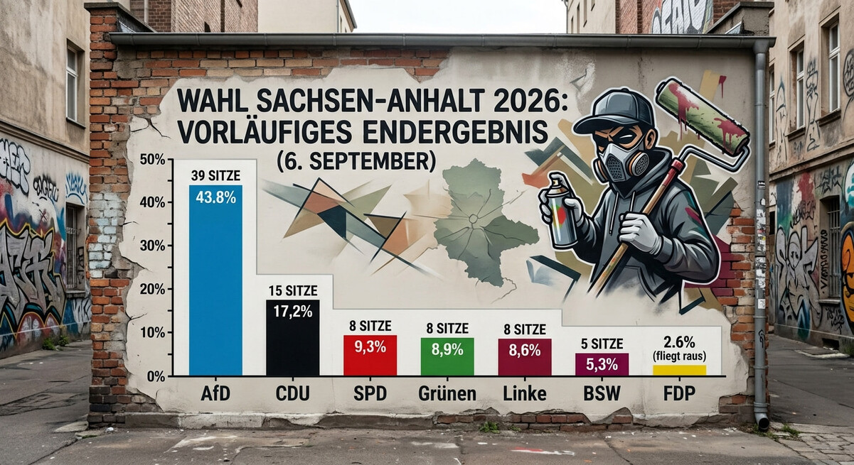 Sitzverteilung im Landtag von Sachsen-Anhalt nach der Wahl vom 6. September 2026